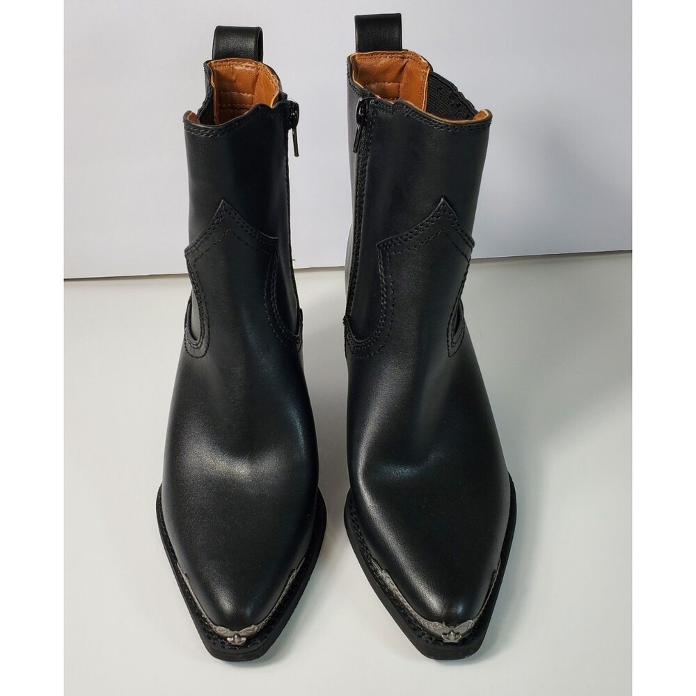 Zodiac Raylin Women's Western Boot 7 Black Pointed Silver Accent Toe - Picture 4 of 9